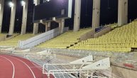 Gostujuća tribina na stadionu Luj II pred meč Monako - Zvezda