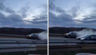 Drama na autoputu: Zapalio se auto od dima se ne vidi ništa