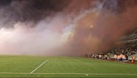 Stadion Partizana pod dimom, ne vidi se teren ni igrači