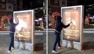 Uništavanje plakata u čast Ridvana Čazimija u Bujanovcu