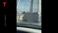 Udes na mostu na Adi: Vozilo se prevrnulo